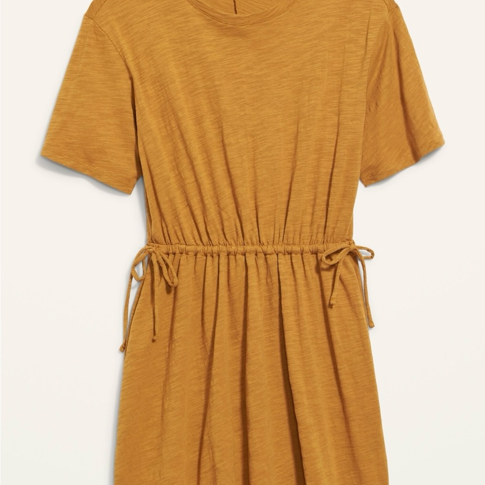 EUC Old Navy Waist-Defined Short-Sleeve Slub-Knit Mini T-Shirt Dress L